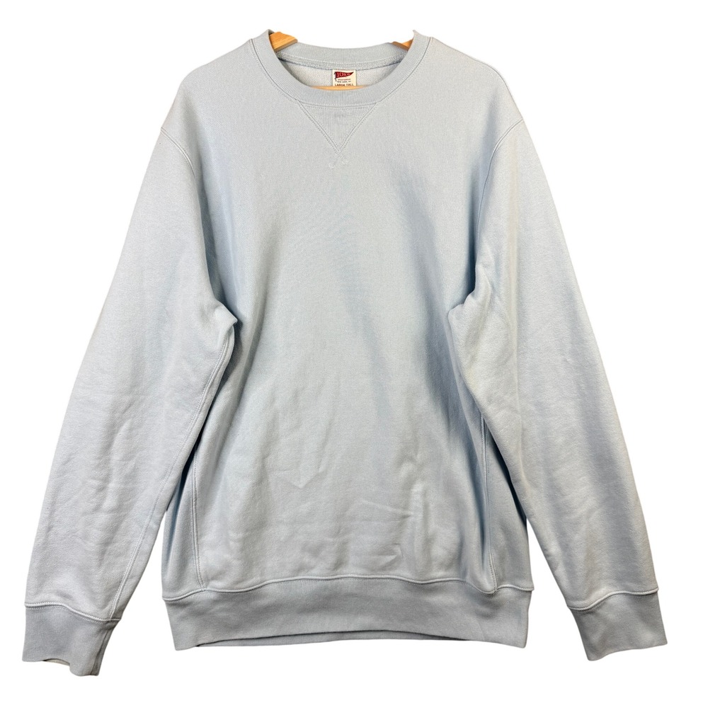 J.Crew 14oz Heritage Fleece Crewneck Sweatshirt Light Blue BJ448 Large Tall Mens
